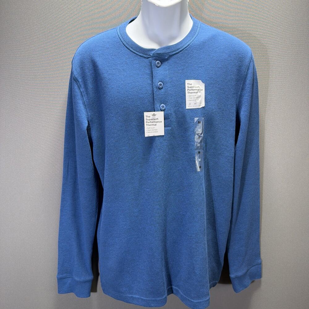 Sonoma Supersoft Performance Thermal Size Medium Blue Heat Retention Shirt NWT